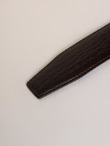 Dark Brown Crocodile Textured No-Hole Men's Belt