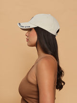 Cream V Embroidered Baseball Cap