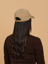 Beige V Embroidered Baseball Cap