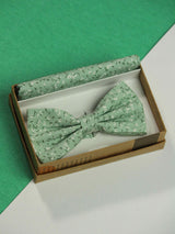 Soft Ice Cotton Bowtie & Pocket Square Set