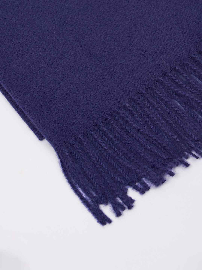 Blue Solid Woolen Muffler