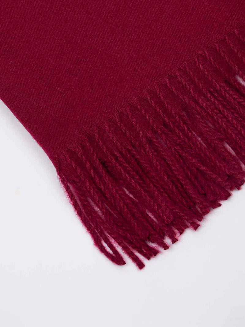 Maroon Solid Woolen Muffler