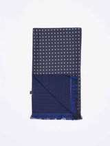 Blue Geometric Reversible Stole & Pocket Square Set