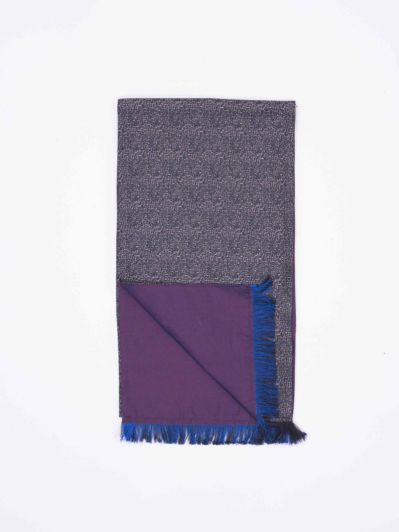 Grey Abstract Reversible Stole & Pocket Square Set