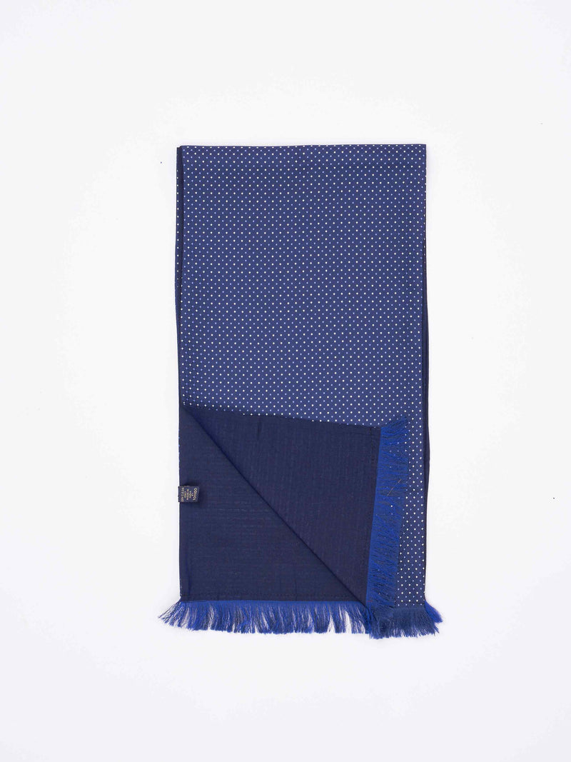 Blue Geometric Reversible Stole & Pocket Square Set