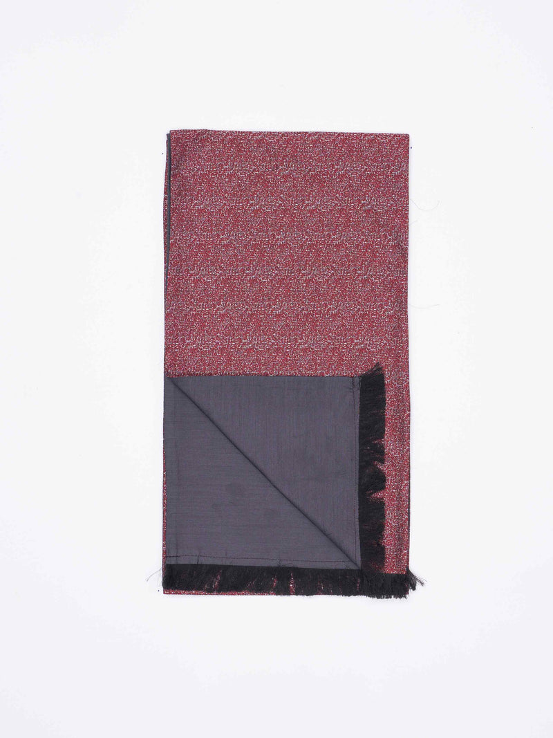 Brown Abstract Reversible Stole & Pocket Square Set