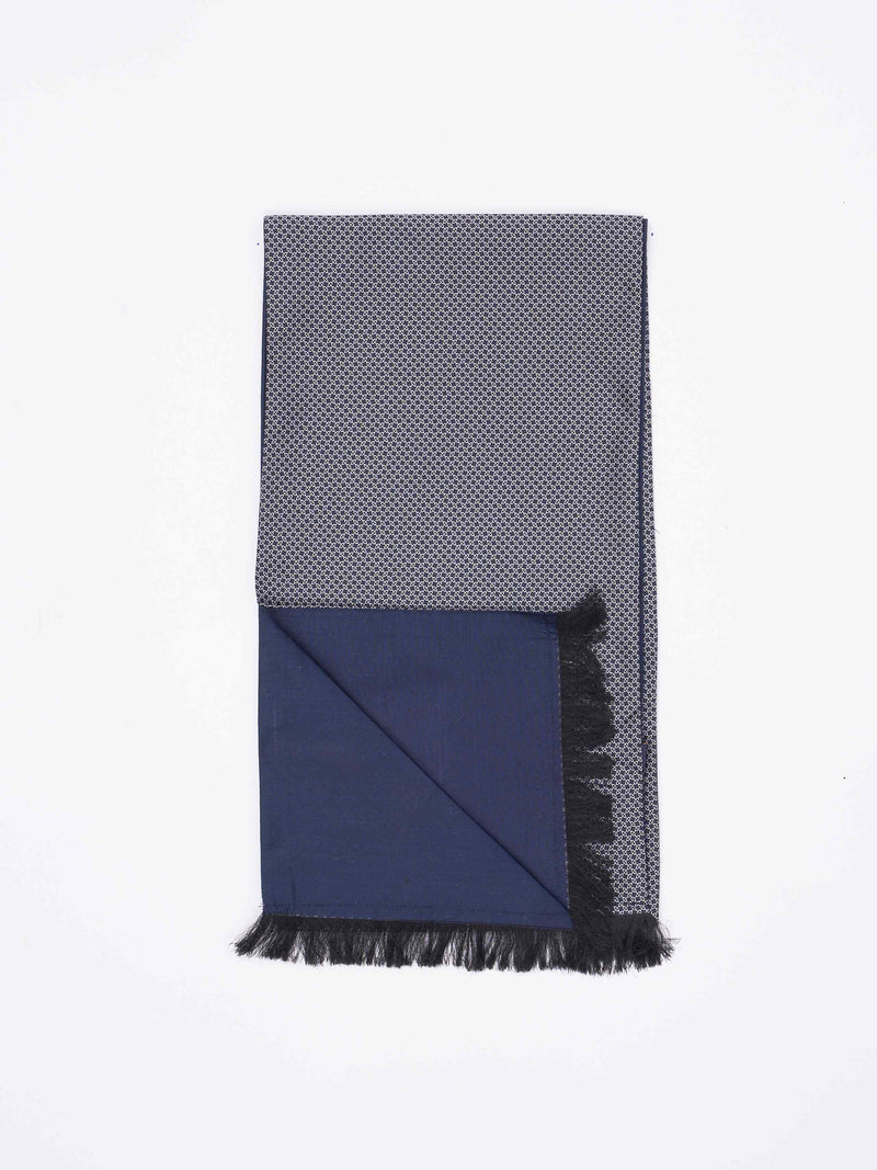 Grey Geometric Reversible Stole & Pocket Square Set