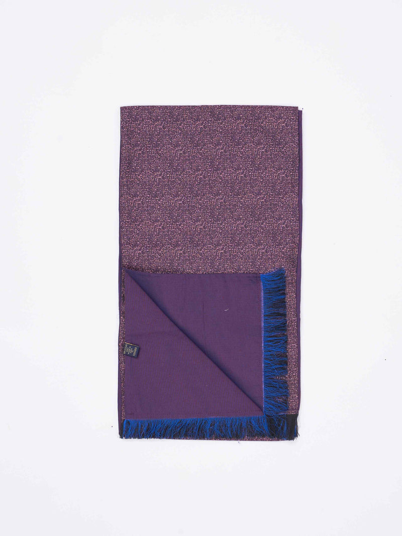 Purple Abstract Reversible Stole & Pocket Square Set