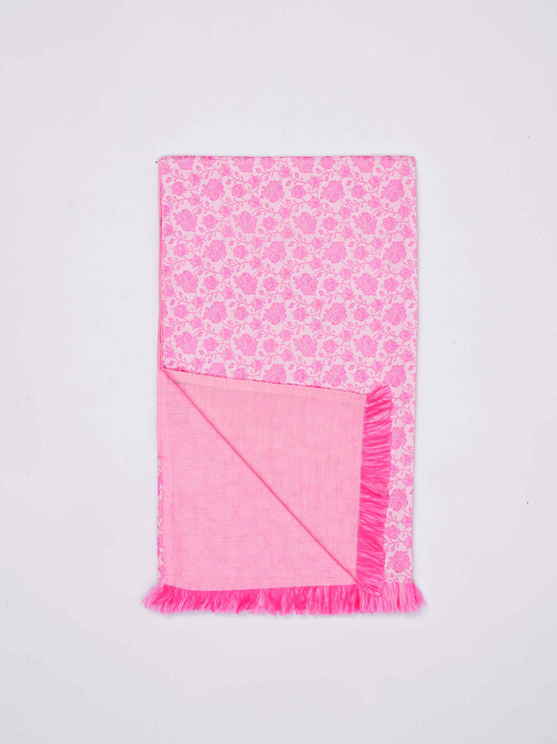 Pink Floral Reversible Stole & Pocket Square Set