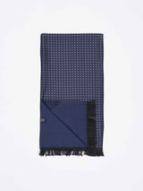 Blue Geometric Reversible Stole & Pocket Square Set