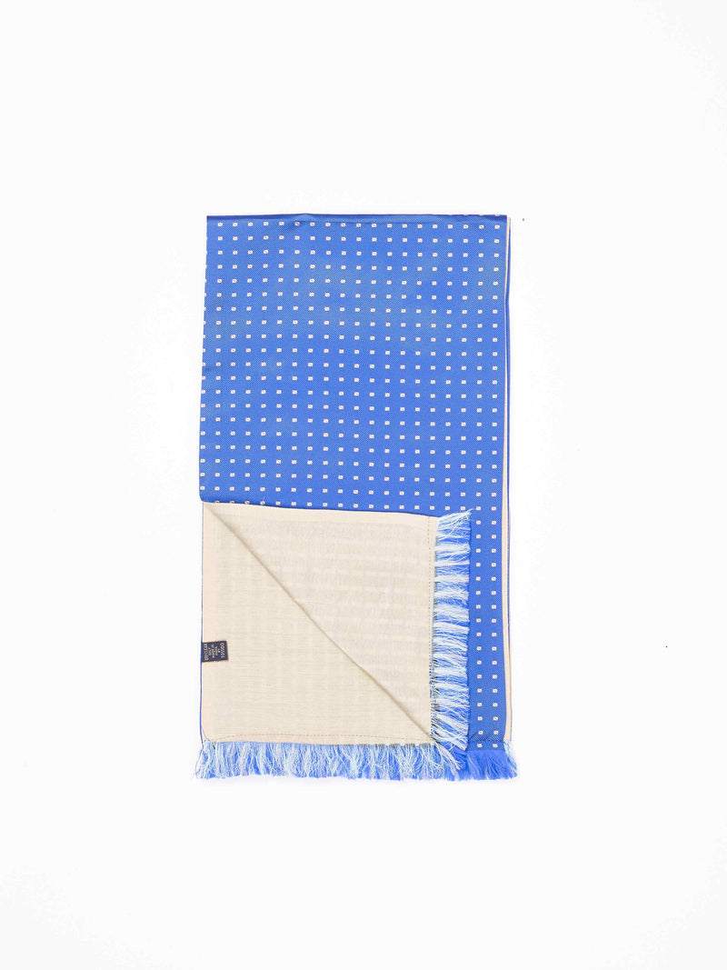 Blue Geometric Reversible Stole & Pocket Square Set