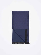 Blue Abstract Reversible Stole & Pocket Square Set