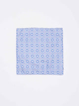 Blue Geometric Reversible Stole & Pocket Square Set