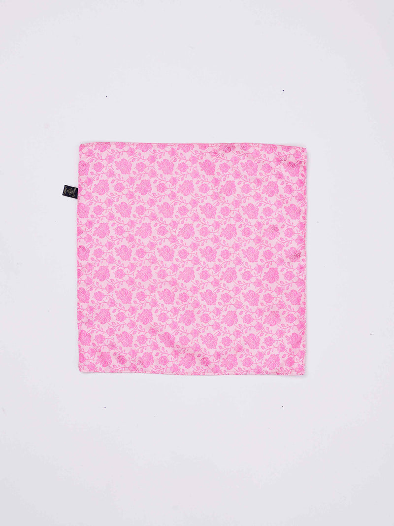 Pink Floral Reversible Stole & Pocket Square Set