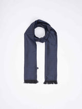 Blue Geometric Reversible Stole & Pocket Square Set