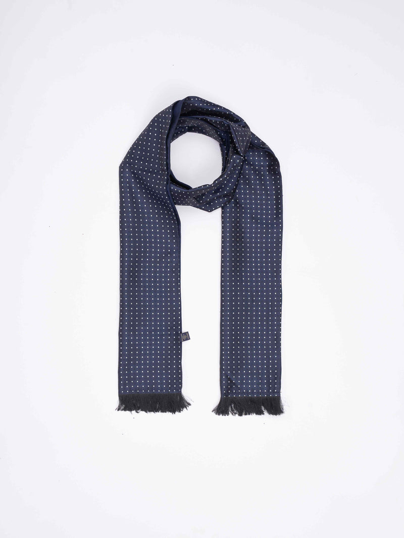 Blue Geometric Reversible Stole & Pocket Square Set