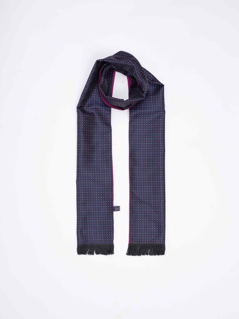 Blue Geometric Reversible Stole & Pocket Square Set