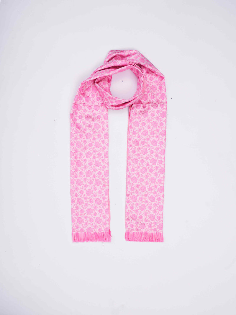 Pink Floral Reversible Stole & Pocket Square Set