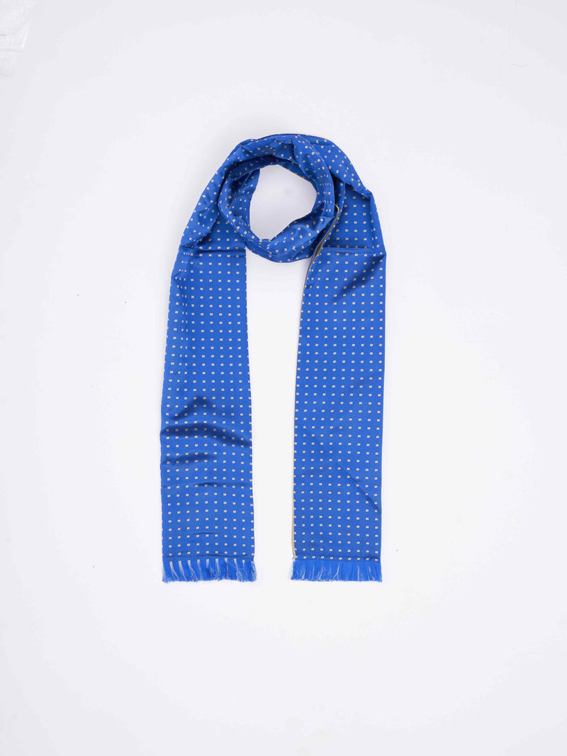 Blue Geometric Reversible Stole & Pocket Square Set