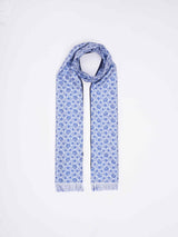 Blue Floral Reversible Stole & Pocket Square Set