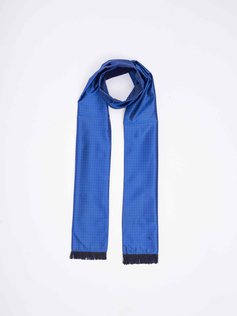 Blue Geometric Reversible Stole & Pocket Square Set