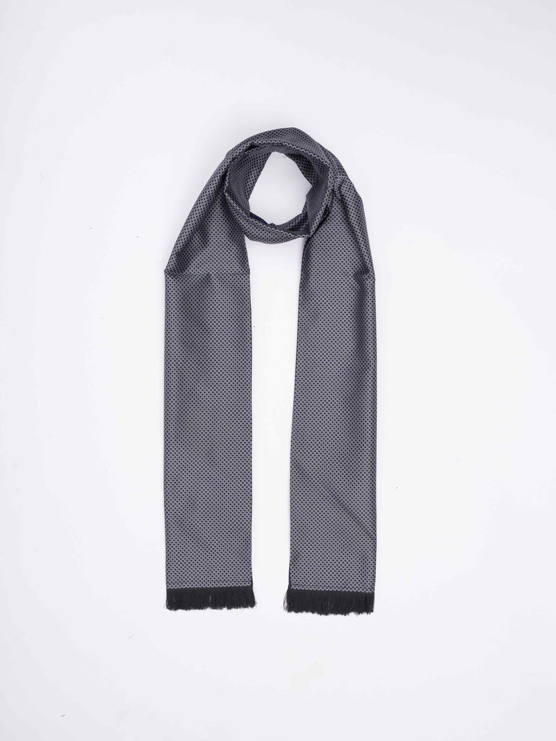 Grey Geometric Reversible Stole & Pocket Square Set