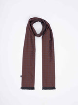 Brown Geometric Reversible Stole & Pocket Square Set