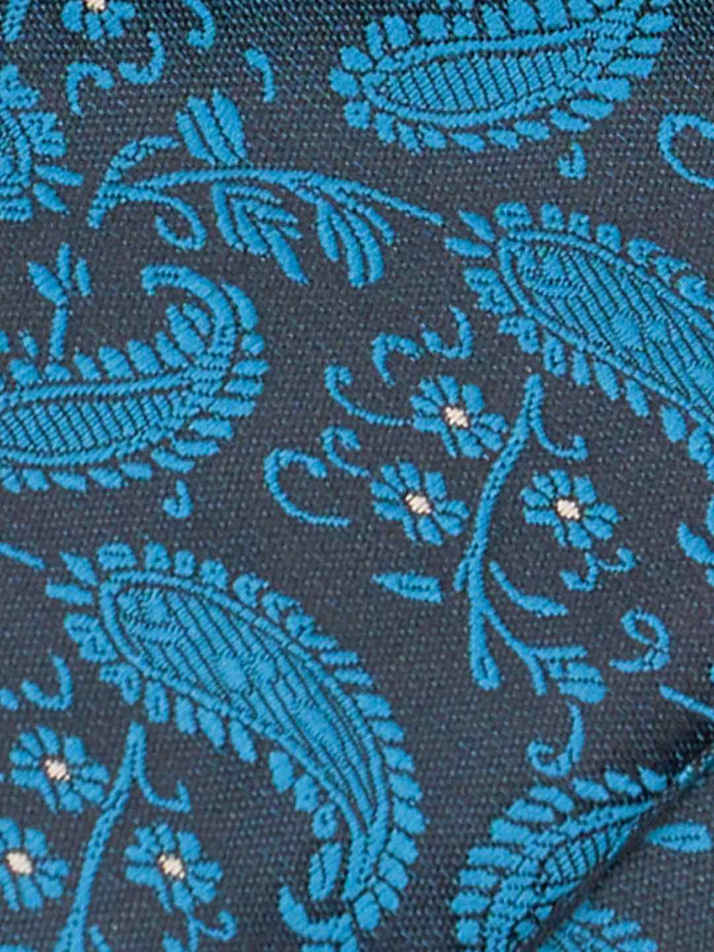 Blue Paisley Woven Ascot & Pocket Square