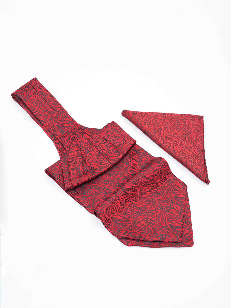 Red Paisley Woven Ascot & Pocket Square