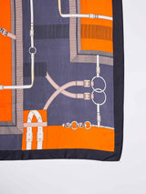 Blue & Orange Belt Printed Stole