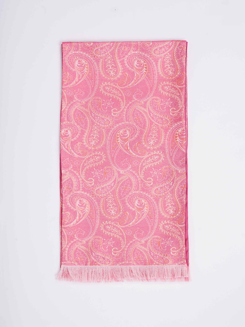 Pink Paisley Reversible Stole & Pocket Square Set