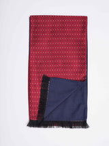 Red Geometric Reversible Stole & Pocket Square Set