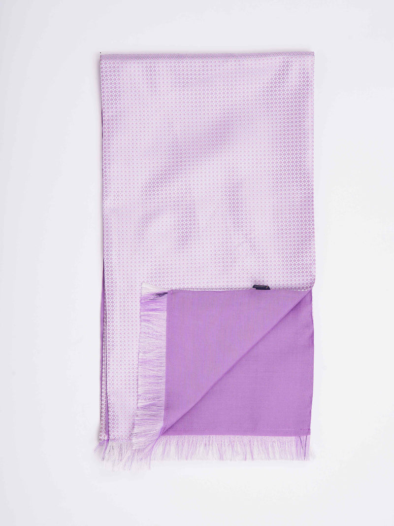 Purple Geometric Reversible Stole & Pocket Square Set