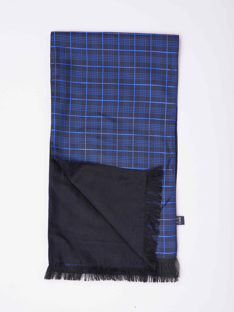 Blue Geometric Reversible Stole & Pocket Square Set