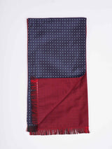 Blue Geometric Reversible Stole & Pocket Square Set