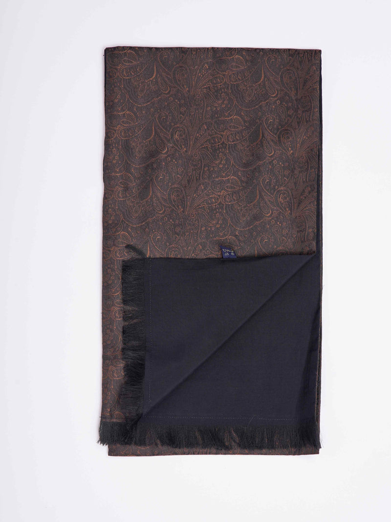 Brown Paisley Reversible Stole & Pocket Square Set