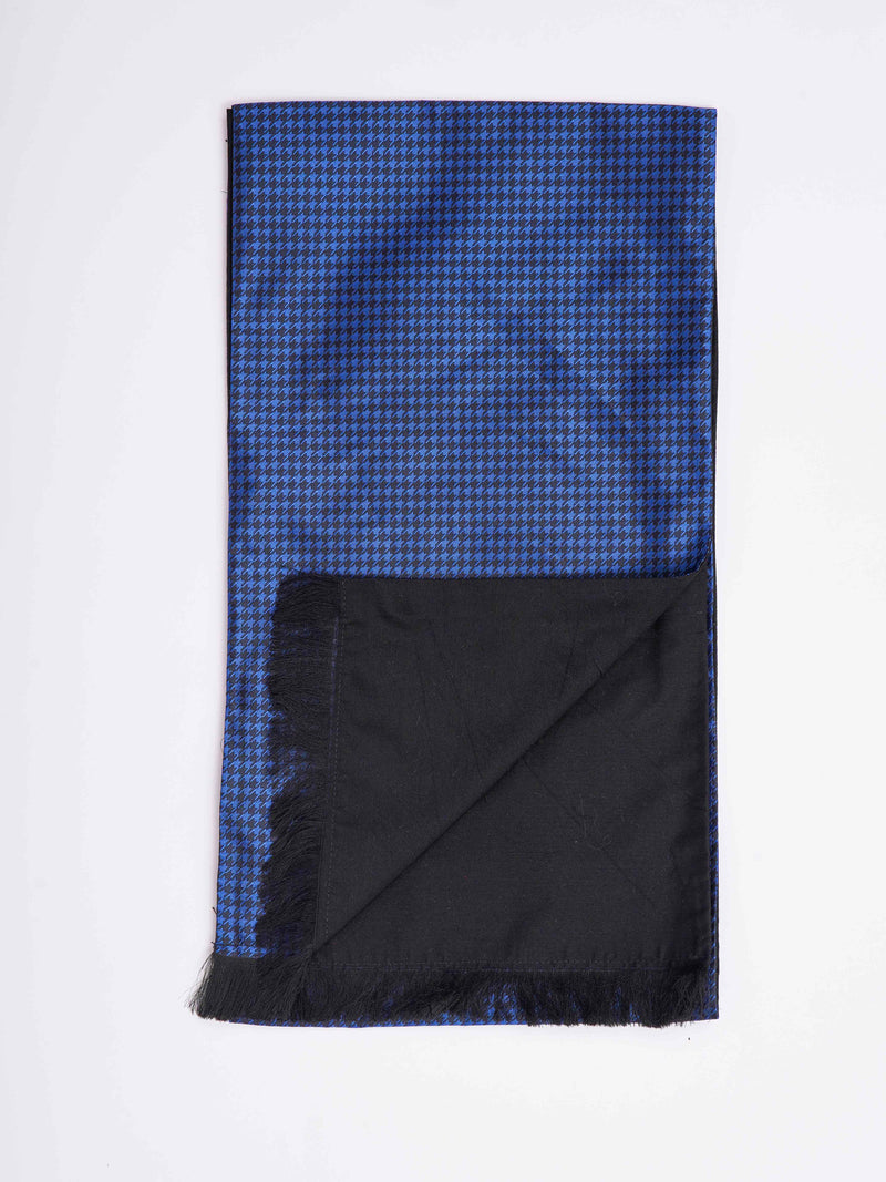 Blue Geometric Reversible Stole & Pocket Square Set