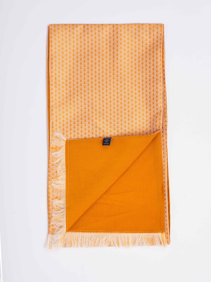 Orange Geometric Reversible Stole & Pocket Square Set