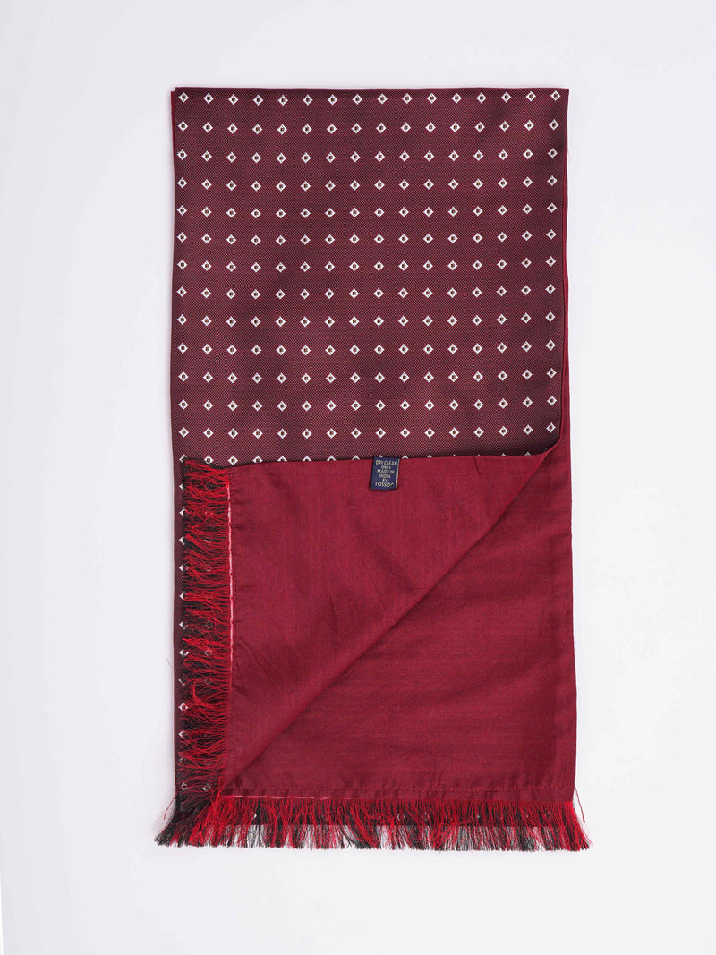 Maroon Geometric Reversible Stole & Pocket Square Set