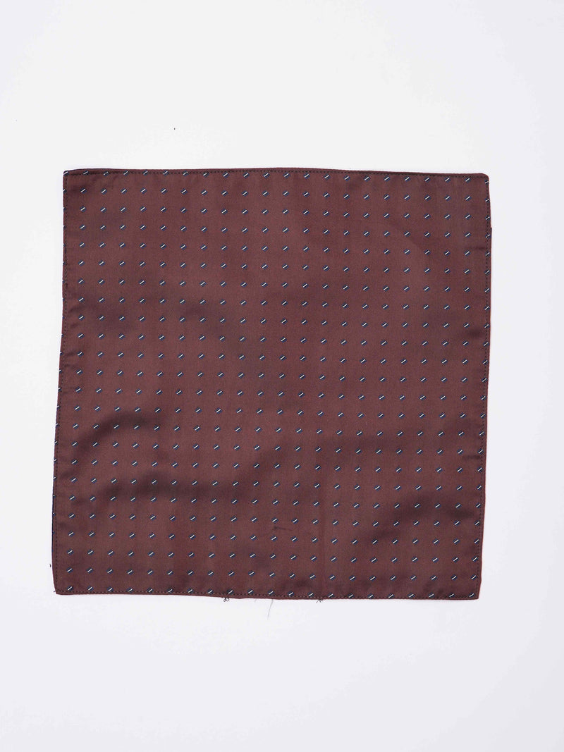 Brown Geometric Reversible Stole & Pocket Square Set