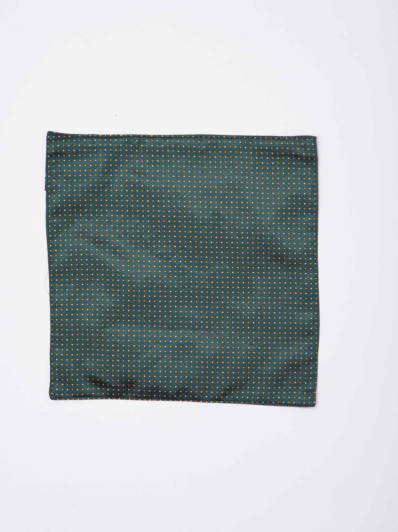 Green Geometric Reversible Stole & Pocket Square Set