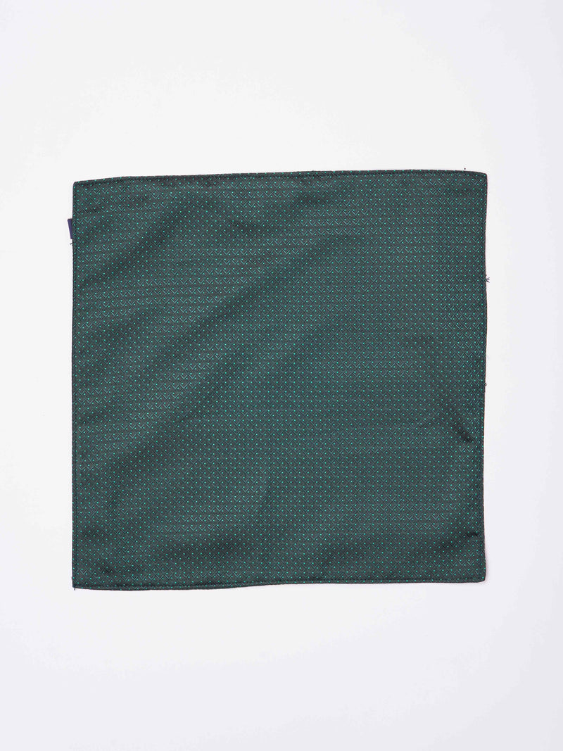 Green Geometric Reversible Stole & Pocket Square Set