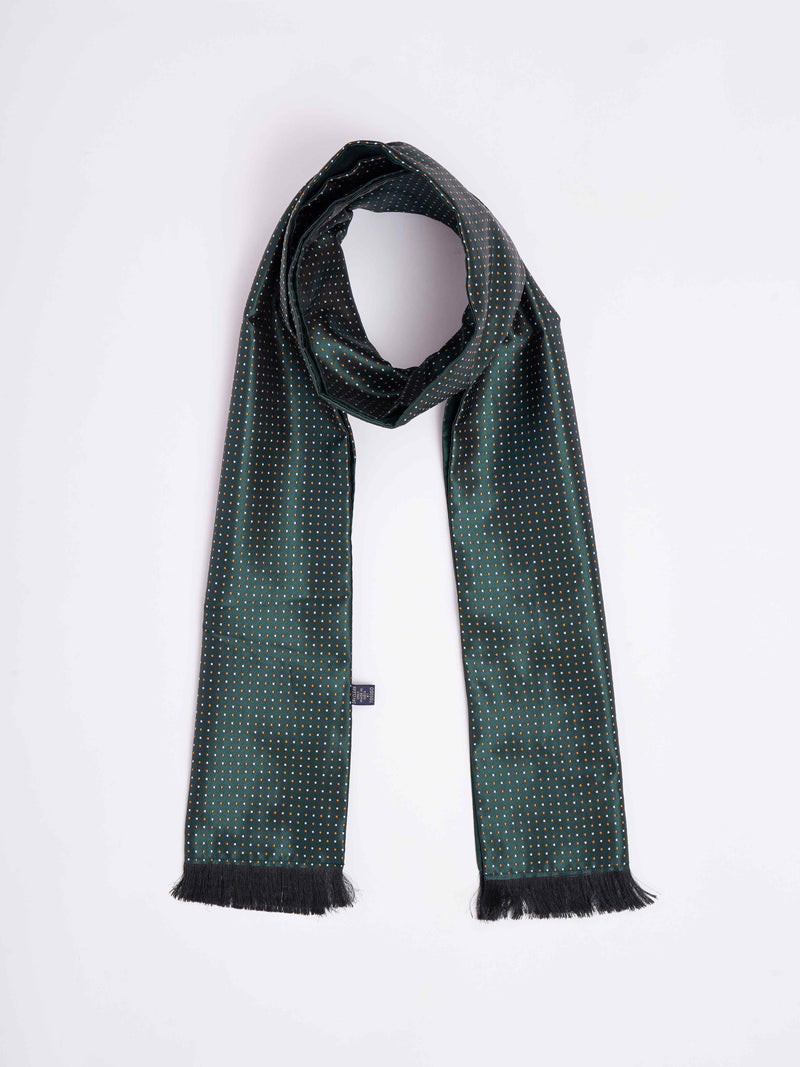 Green Geometric Reversible Stole & Pocket Square Set