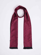 Maroon Abstract Reversible Stole & Pocket Square Set