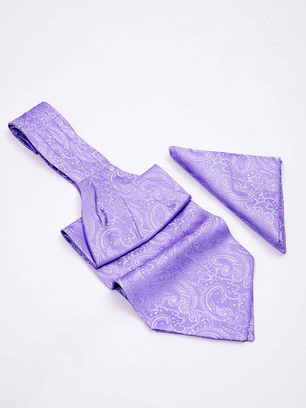 Purple Paisley Woven Ascot & Pocket Square