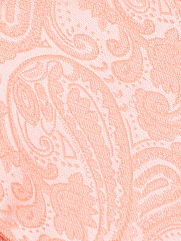 Peach Paisley Woven Ascot & Pocket Square