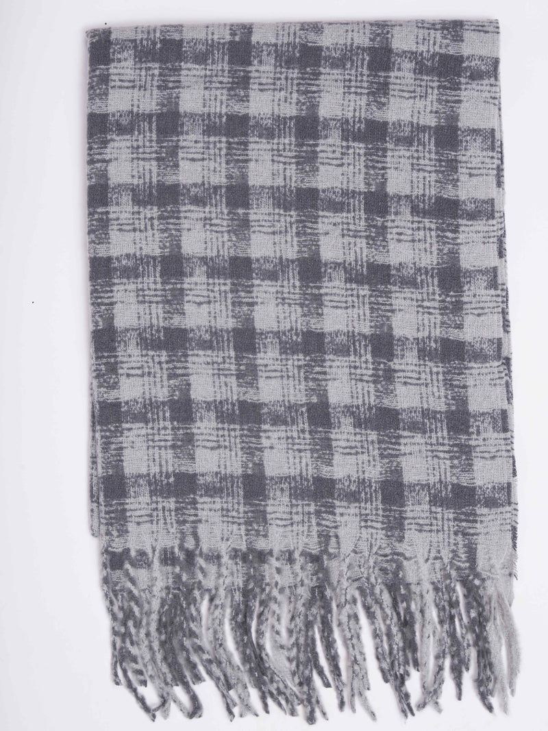 Grey Check Woolen Muffler