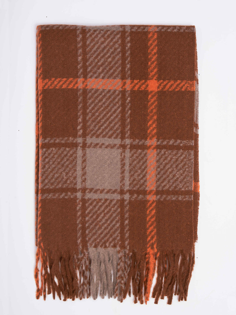 Brown Check Woolen Muffler