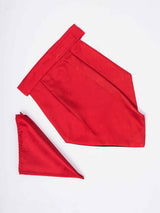 Red Woven Cravat & Pocket Square Set