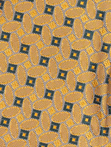 Golden Geometric Woven Cravat & Pocket Square Set